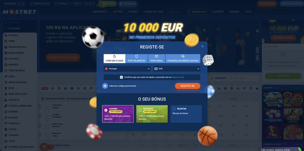 Como se registar na Mostbet